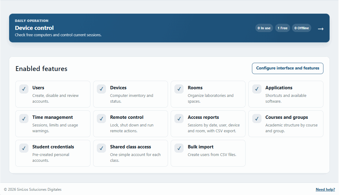 Optional modules and features