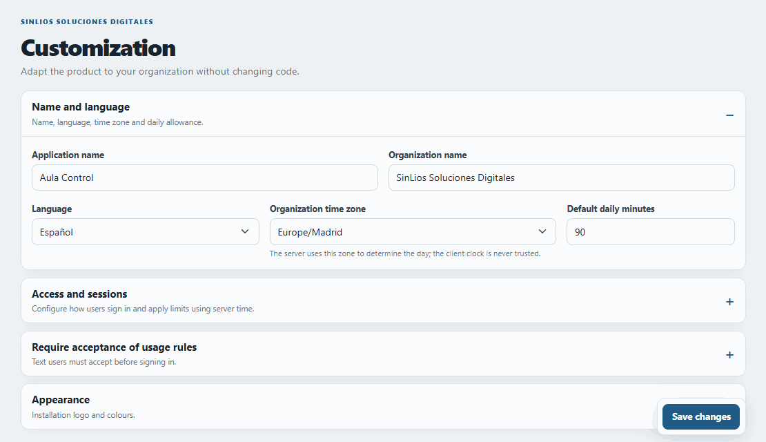 Customization and policies