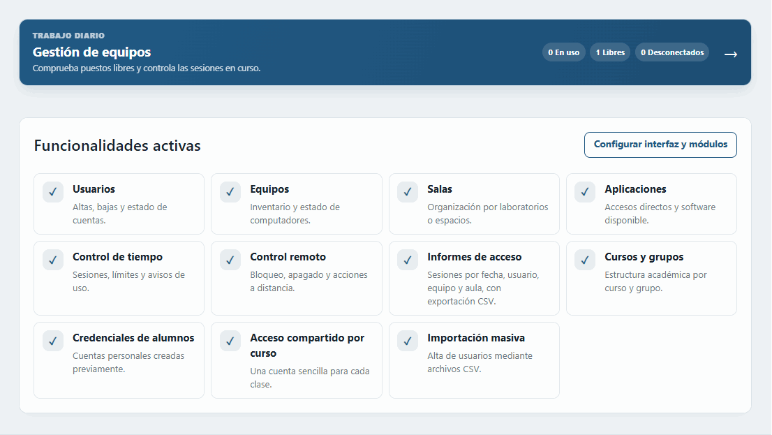 Módulos y funciones opcionales